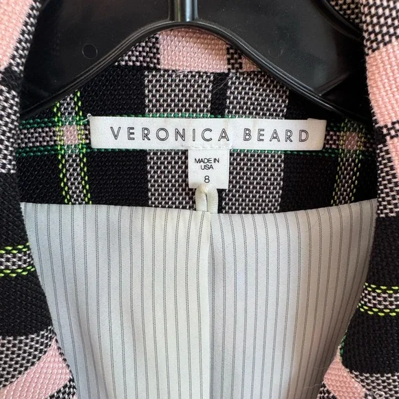 Veronica Beard pink, green & black Dickey Jacket Size 8 - Picture 6 of 7